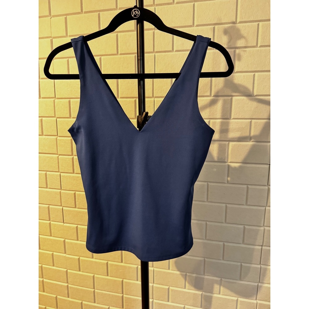 Express Body Contour Navy Blue V Neck Tank Top Small Fitted Camisole Stretch